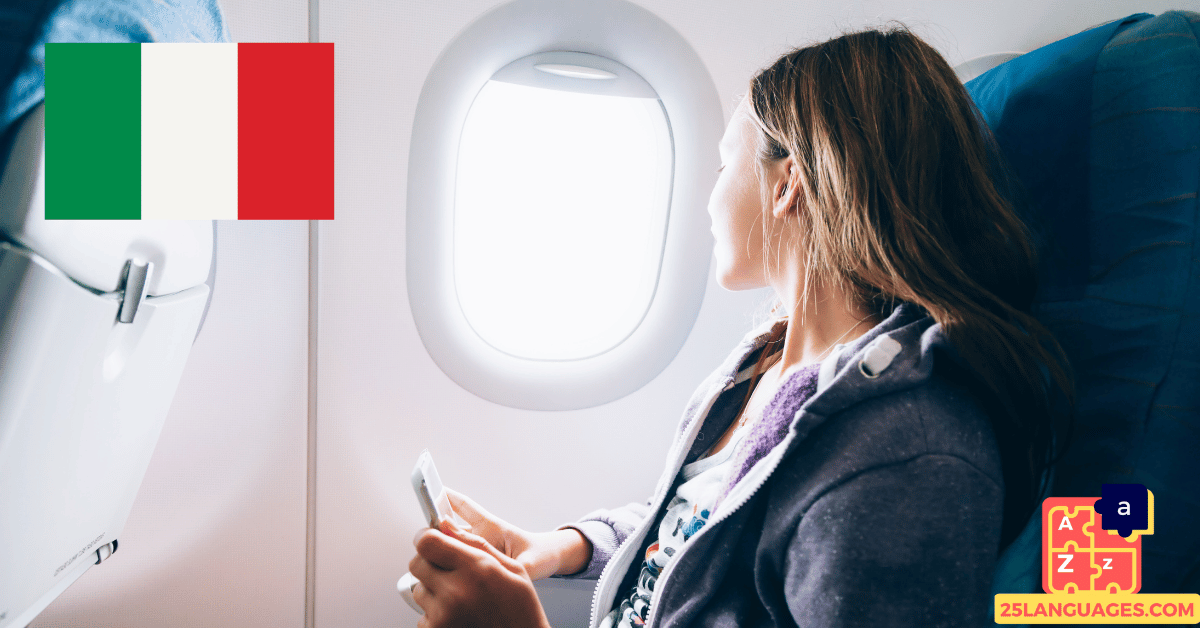 Apprendre l'italien - phrases dans l'avion