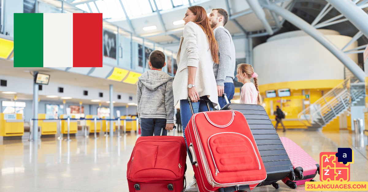 Apprendre l'italien - phrases pour les voyages et les aéroports