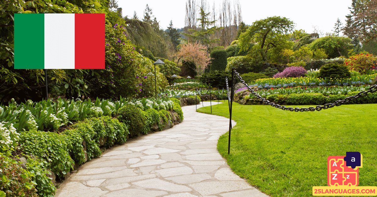 Apprendre l'italien - Phrases dans le jardin