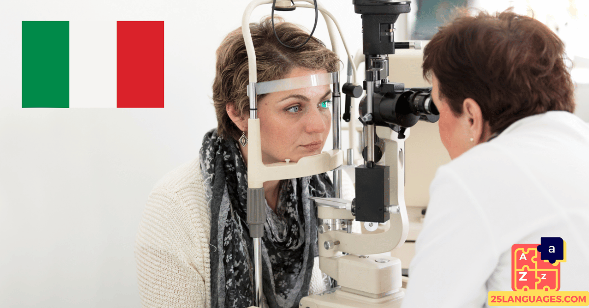 Apprendre l'italien - phrases de l'opticien