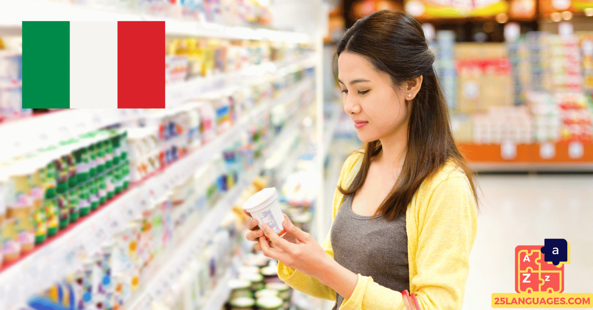 Apprendre l'italien - Phrases pour faire les courses