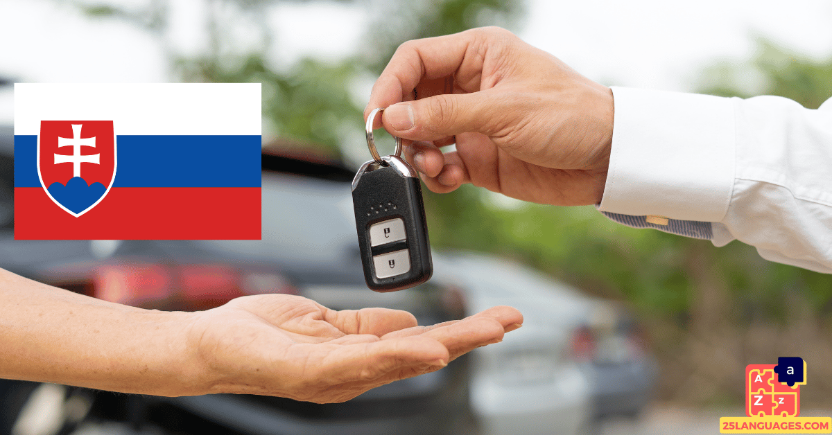 Вивчення словацької - лексика для оренди автомобіля